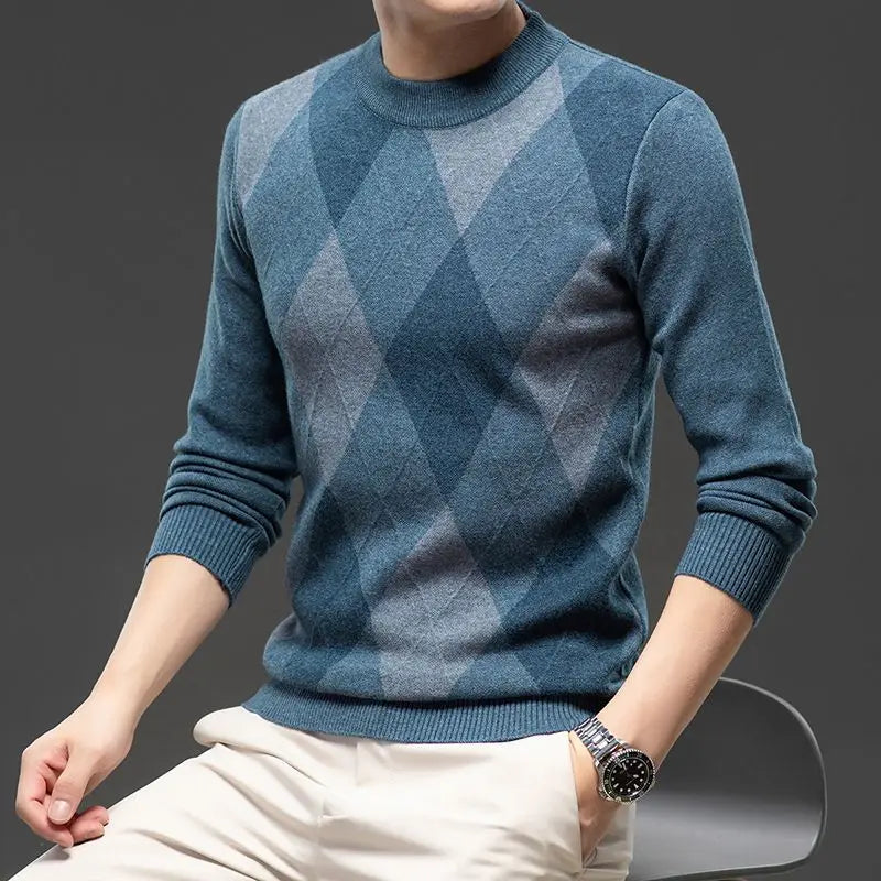 Men’s Autumn Winter Half‑Turtleneck Sweater