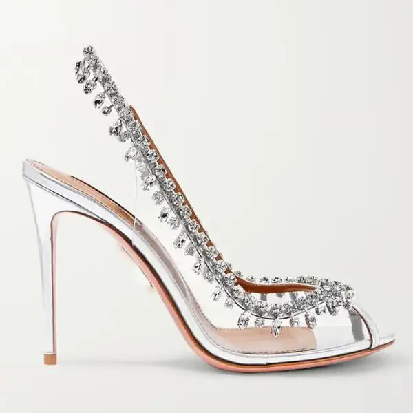 Casual Heels Velvet Shoes Women Peep Toe Nude Basketball Platform Branded Pumps Transparent Stiletto Sexy Sandals 2025 Comfortab