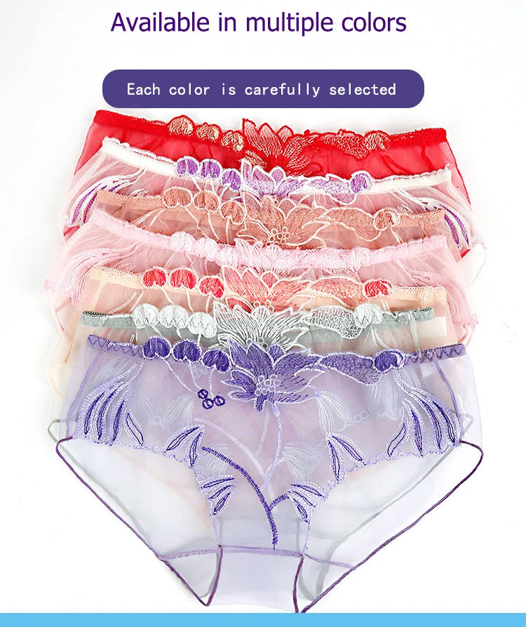 Ultra‑Thin Low‑Waist Embroidered Panties