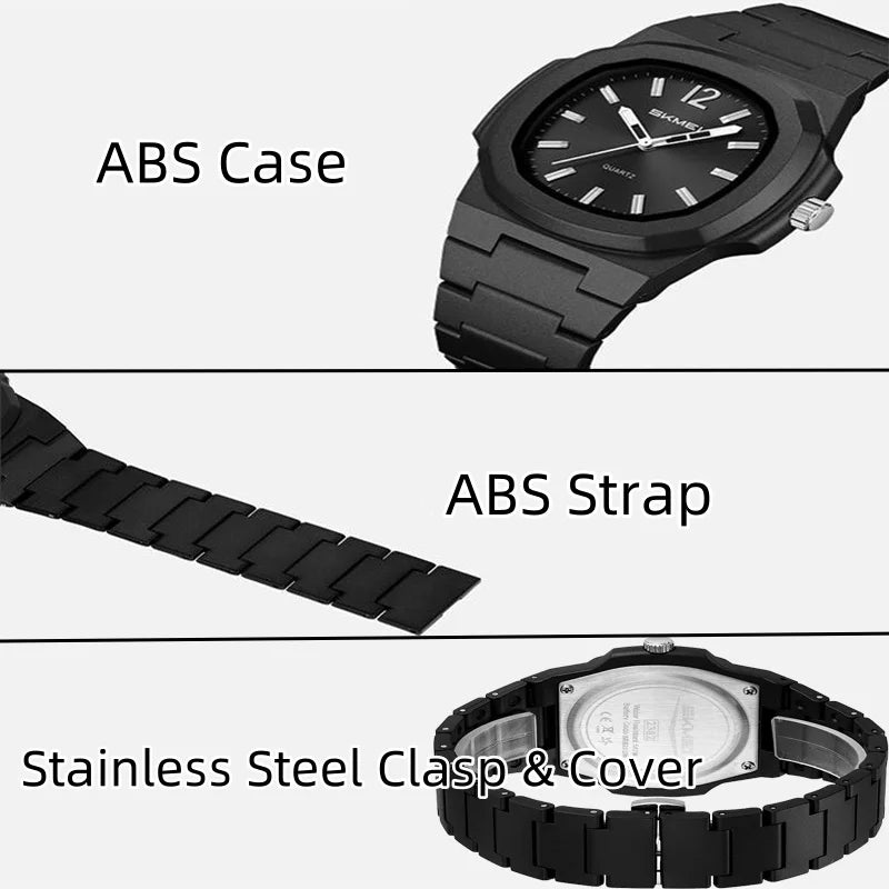 Skmei Bracelet Watches for Mens Analog Display 50M Waterproof Simple Style Quartz Wristwatch