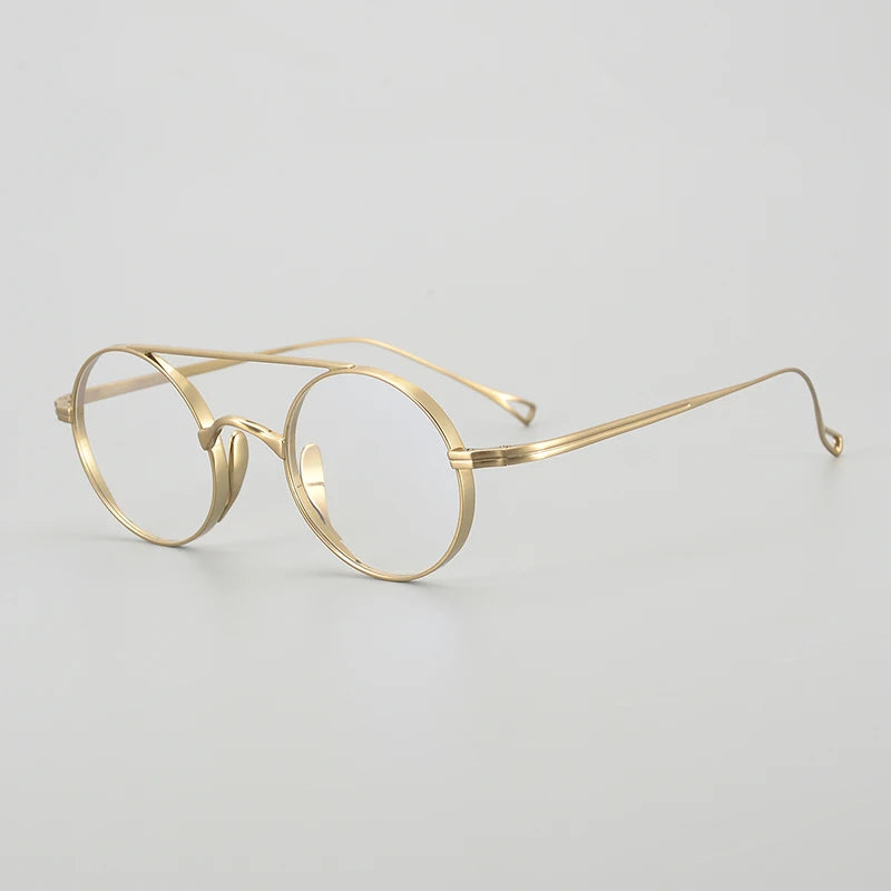 Vintage Pure Titanium Eyeglasses Frame Men Retro Round Pilot Glasses Frame Women Japan Luxury Brand Designer Small Face Eyewear