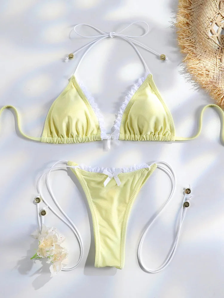 Floral Print Micro Bikini Set