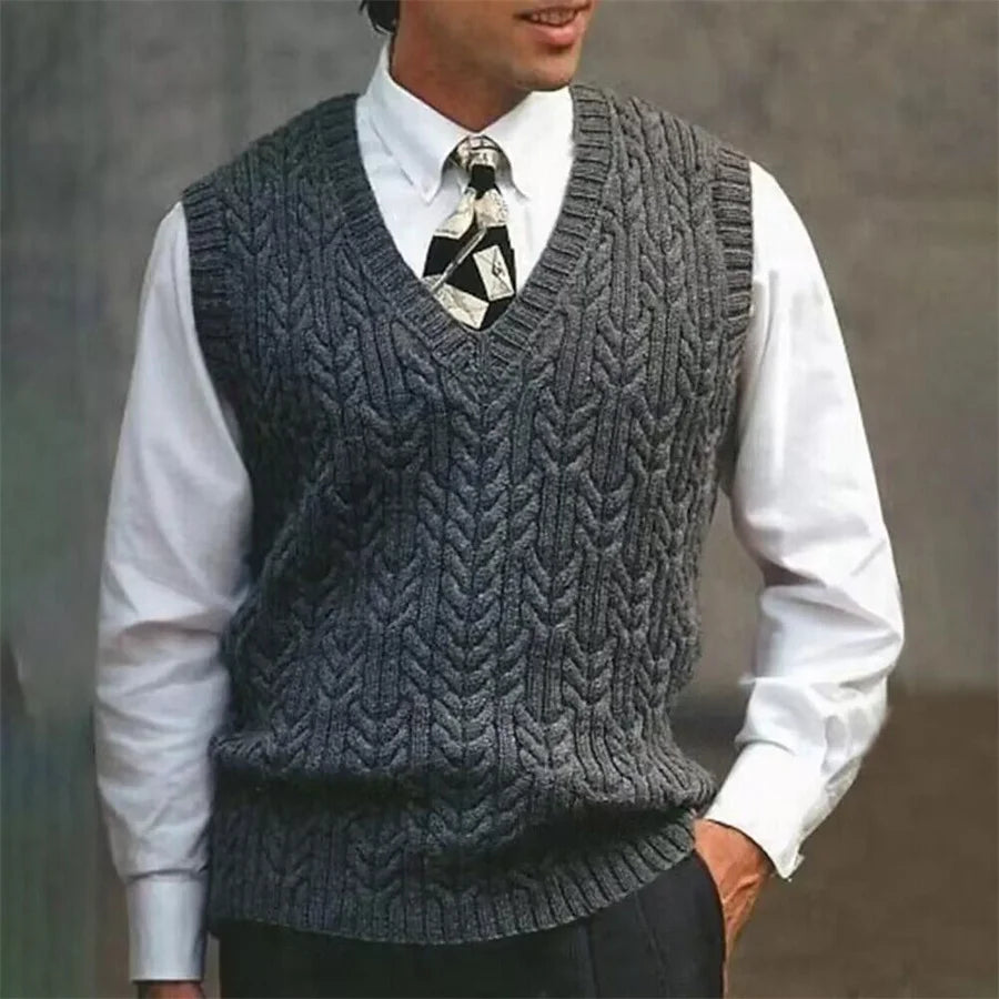 V‑Neck Knit Sweater Vest
