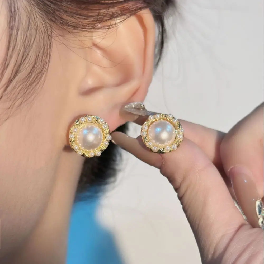 Newest S925 Silver Needle Fashion Pearl Stud Earrings Personality Trend Earring For Minimalist  Women Jewelry