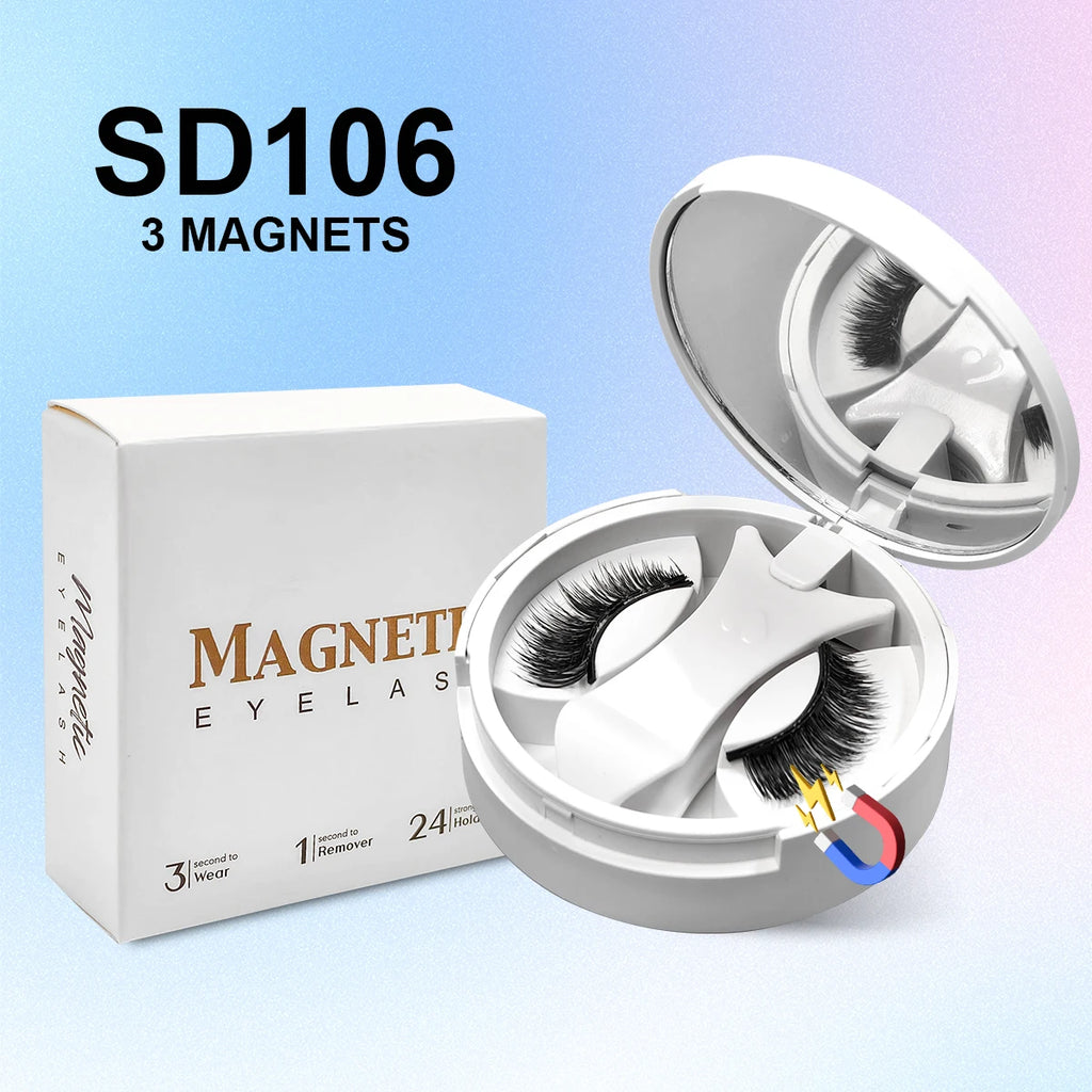 Magnetic Eyelashes Set – Reusable No‑Glue Lashes with Magnetic Tweezers for Easy, Natural Glam