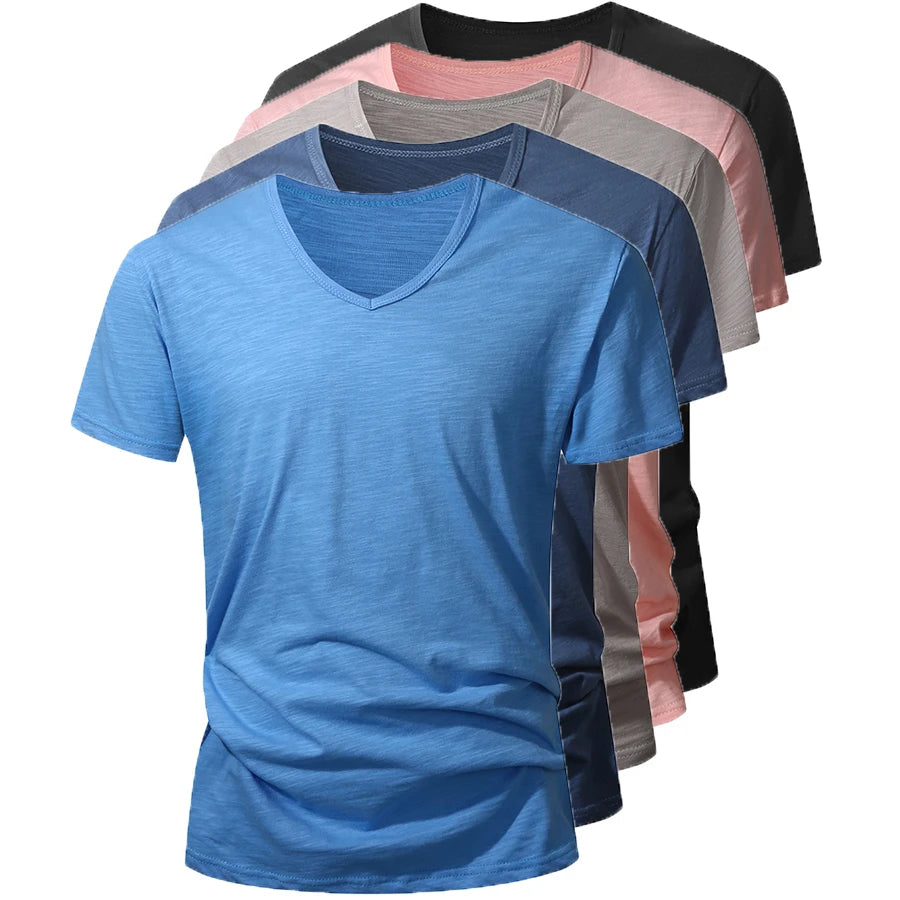 Men’s 100% Cotton T‑Shirt – Soft High‑Quality Summer Short‑Sleeve Tee (Black/White Casual Top)