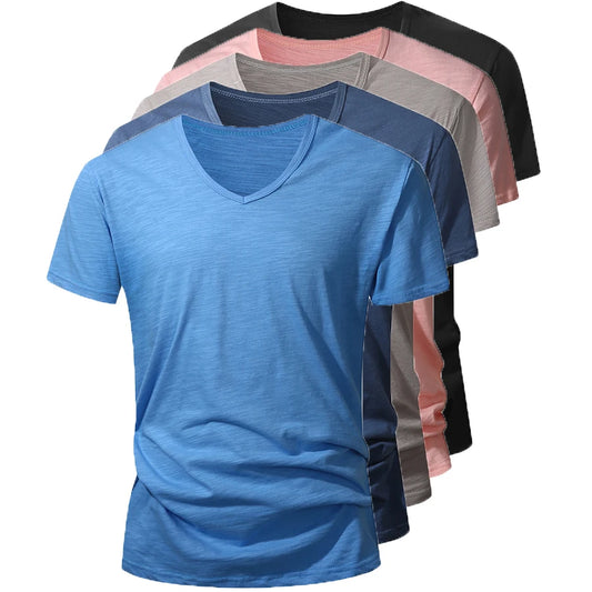 Men’s 100% Cotton T‑Shirt – Soft High‑Quality Summer Short‑Sleeve Tee (Black/White Casual Top)