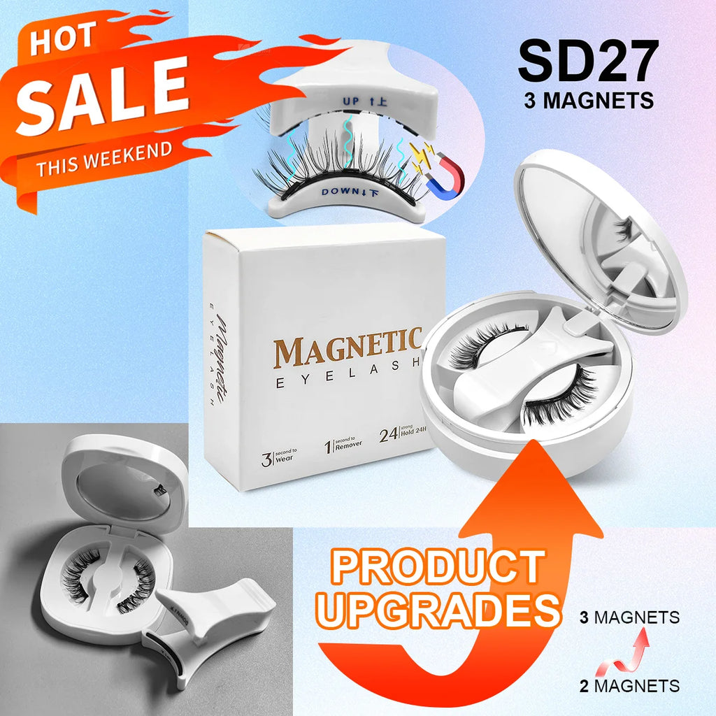 Magnetic Eyelashes Set – Reusable No‑Glue Lashes with Magnetic Tweezers for Easy, Natural Glam
