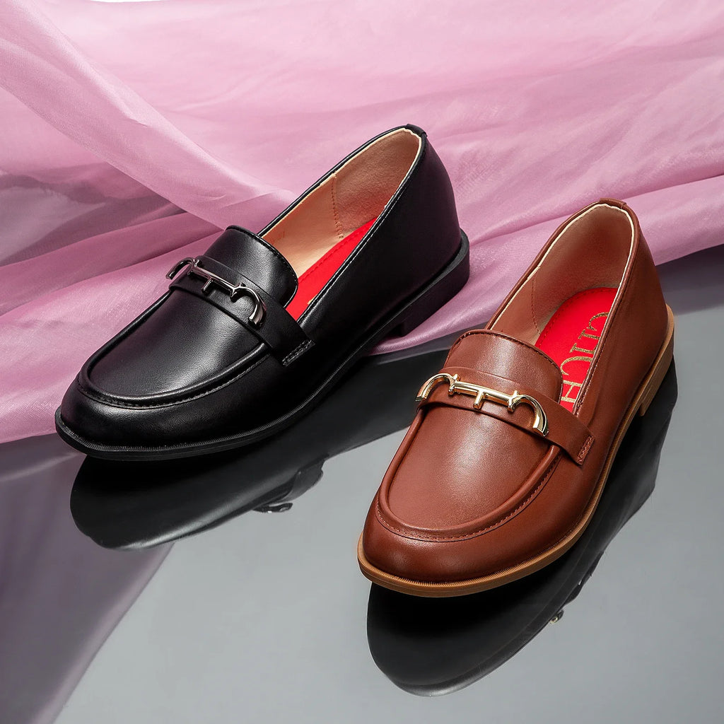 Fine Workmanship Seasonal Fashion New Women's Flat Shoes Retro Classic Pure Colour Simple Women's Leather Shoes