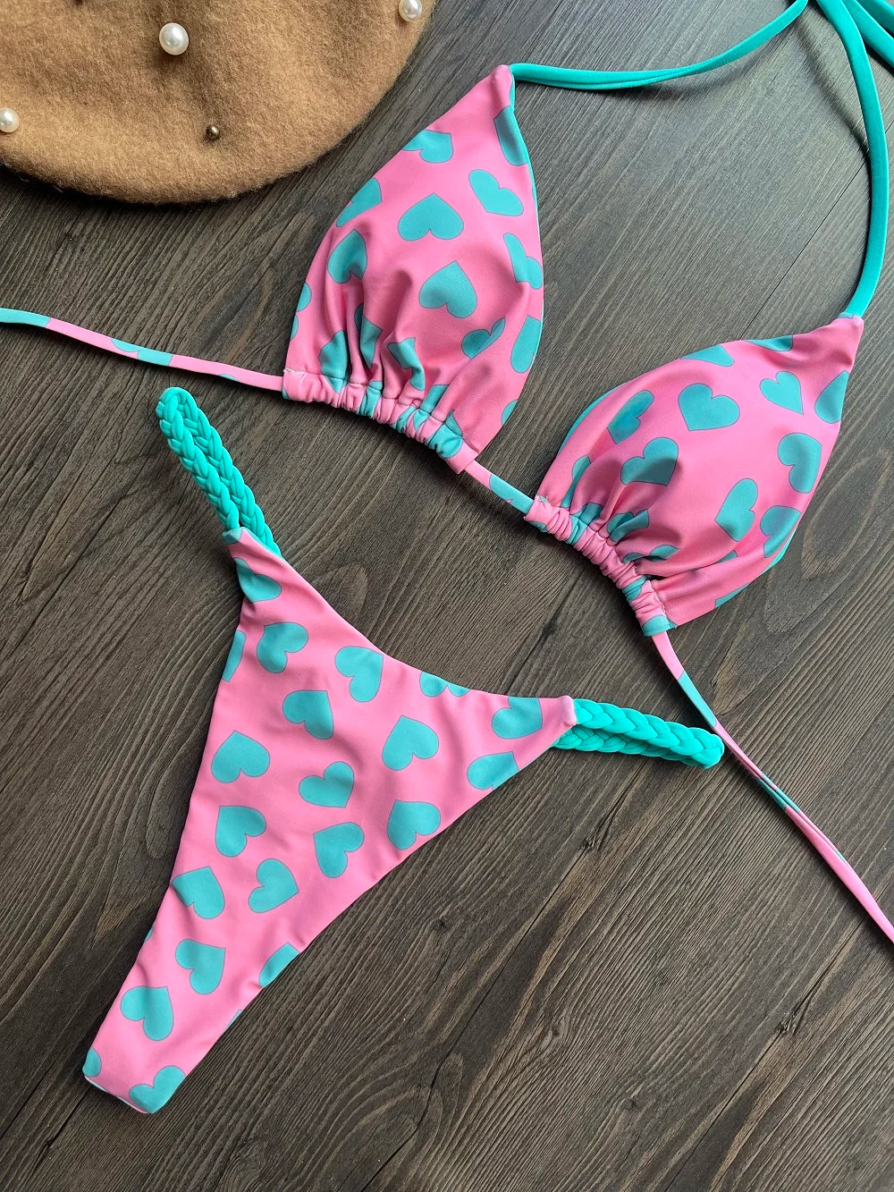 Zebra Print High‑Waist Brazilian Bikini