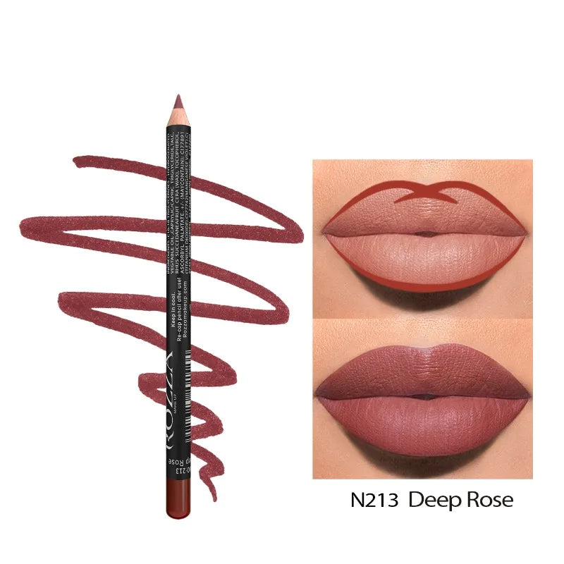 14‑Color Nude Matte Lip Liner Pencil – Long‑Lasting, Waterproof & High‑Pigment Slim Lip Pencil