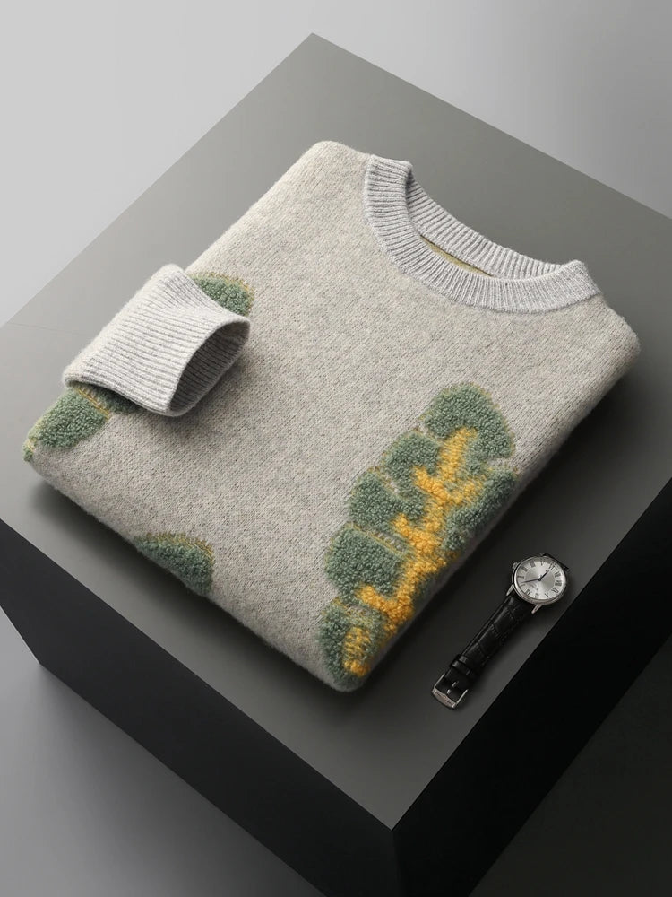 Jacquard Cashmere Merino Wool Sweater