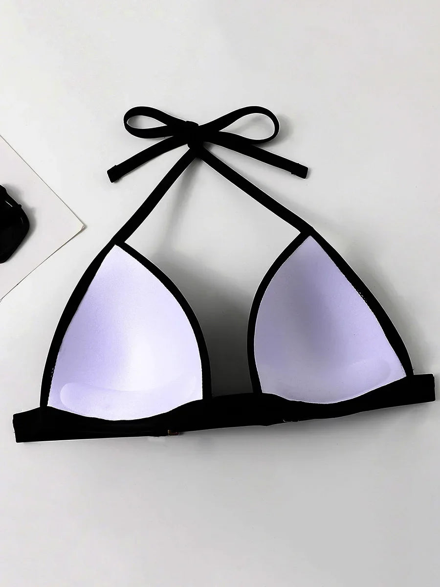 Halter Bra‑Cup Push‑Up Bikini