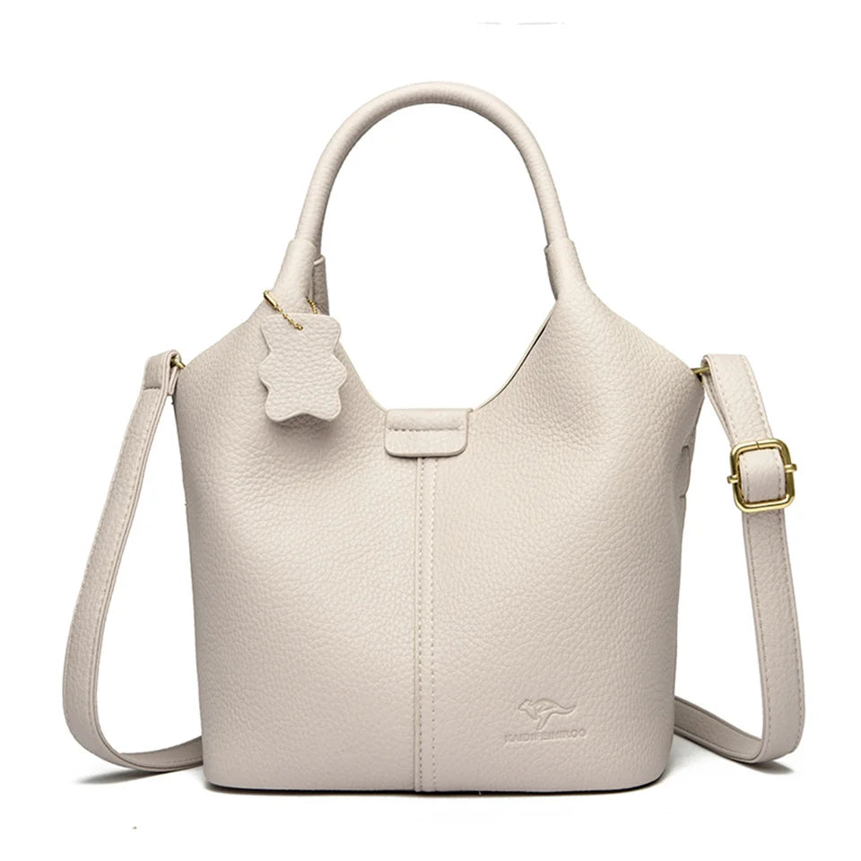 Soft Leather Handbags for Women Vintage Shoulder Bag Luxury Designer Ladies Large Capacity Bags Sac A Main