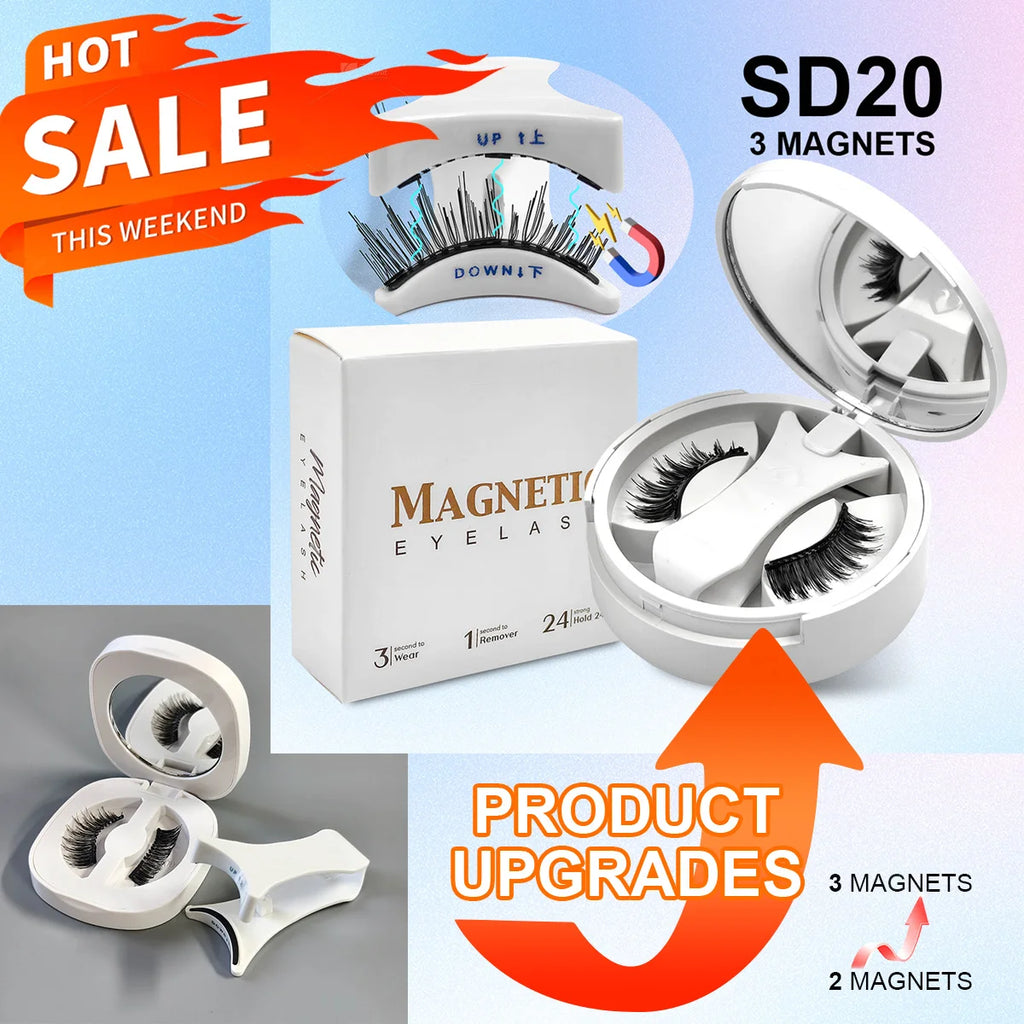 Magnetic Eyelashes Set – Reusable No‑Glue Lashes with Magnetic Tweezers for Easy, Natural Glam