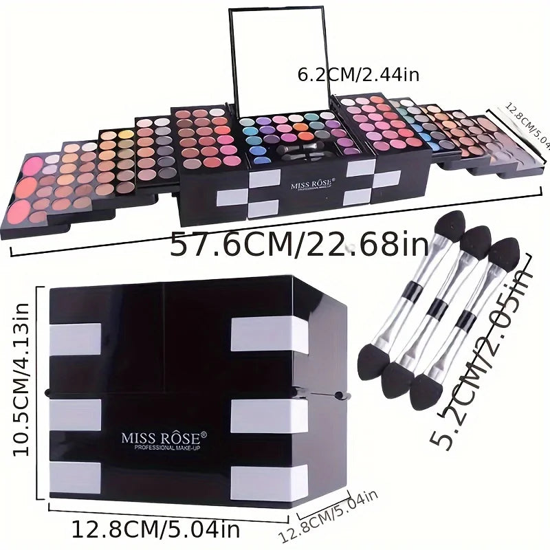 142‑Color Eyeshadow Palette with Blush & Eyebrow Powder – Professional Makeup Artist Full‑Face Kit