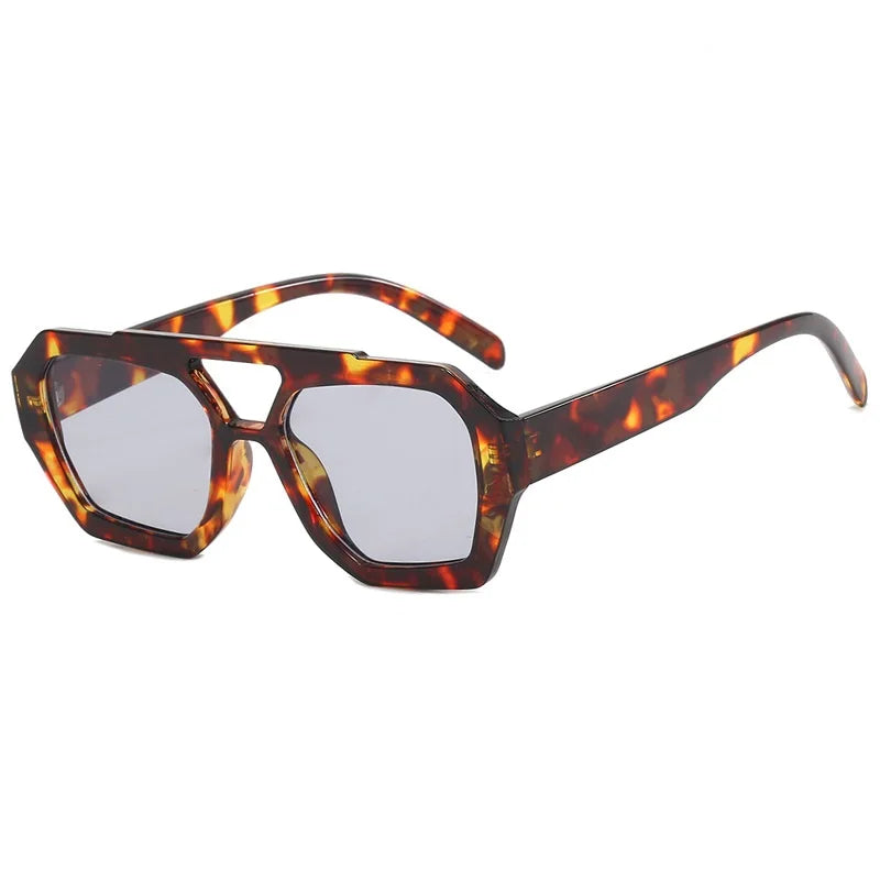 Fashion Double Bridges Women's Sunglasses Men 2025 Big Frame Eyewear Retro Luxury Designer Sun Glasses Women Shades gafas de sol