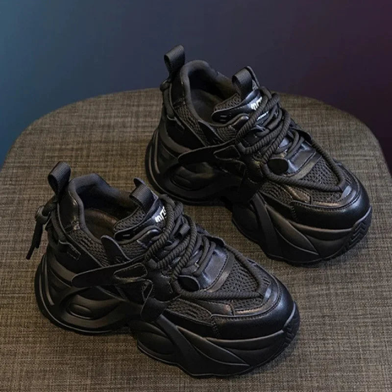 Women's Autumn New Style Casual Shoes Comfortable Slimming Soft Bottom Breathable Online Shopping Shoes with Thick Sole