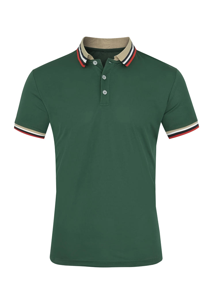 Men’s Summer Cotton Polo Shirt – Breathable Solid/Striped Short‑Sleeve Business‑Casual Top