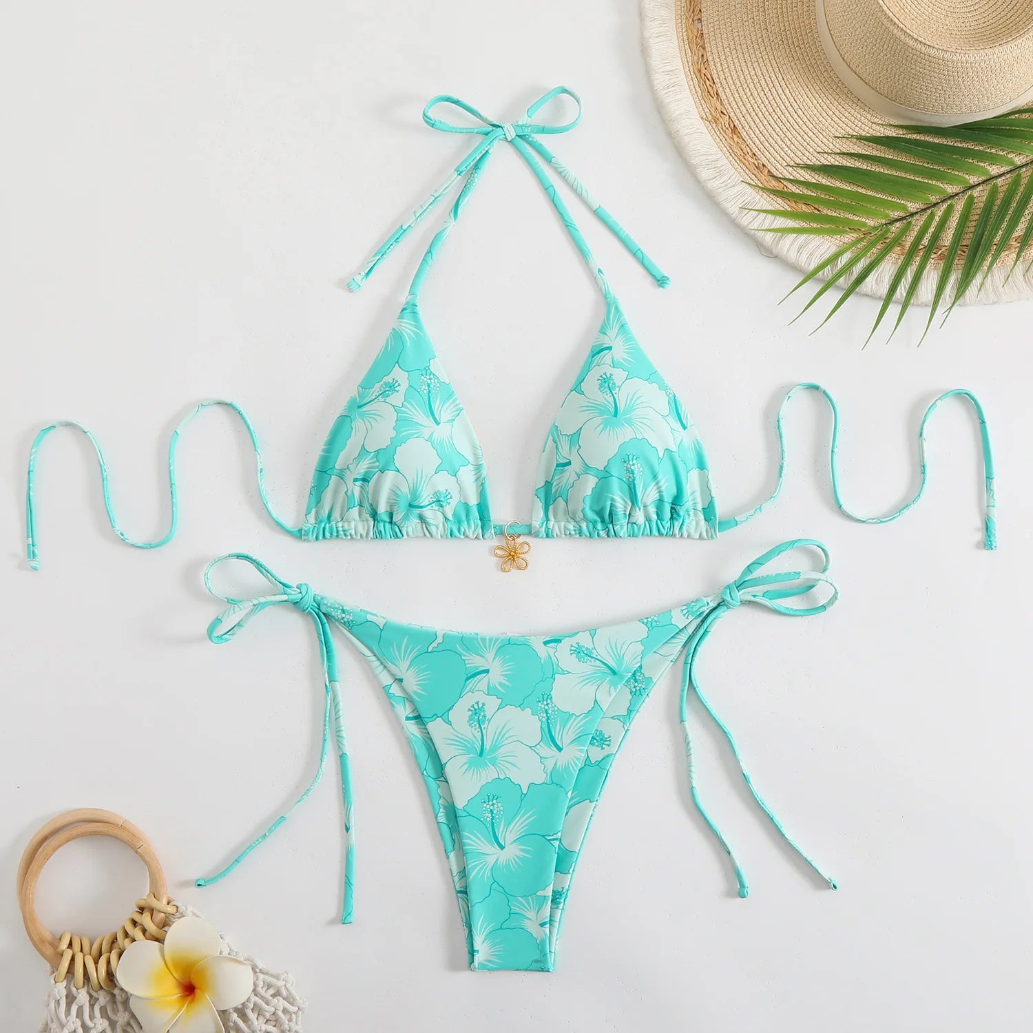 Trendy Two‑Piece Thong Swimsuit