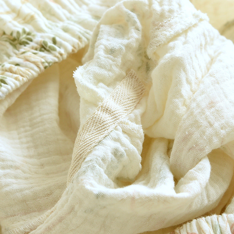 crepe long‑sleeve pajama set