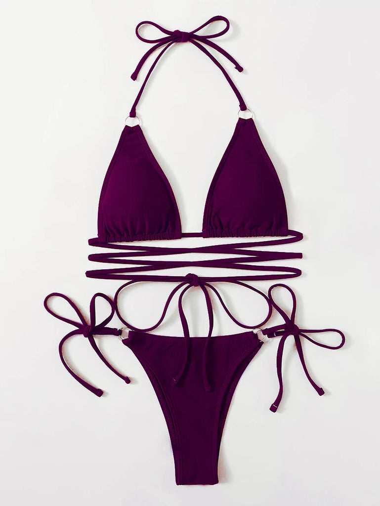 Women’s Micro Criss‑Cross Bandage Bikini – Sexy Thong Two‑Piece Swimsuit 2025/2026