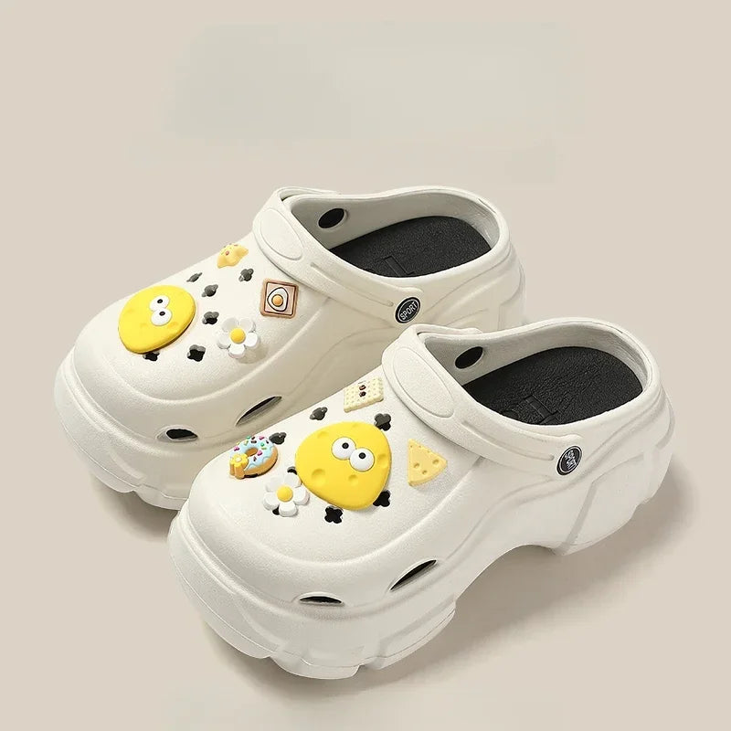 New Women’s DIY Cartoon Clogs Sandal Slippers — Cute Summer Mules Beach Garden Shoes