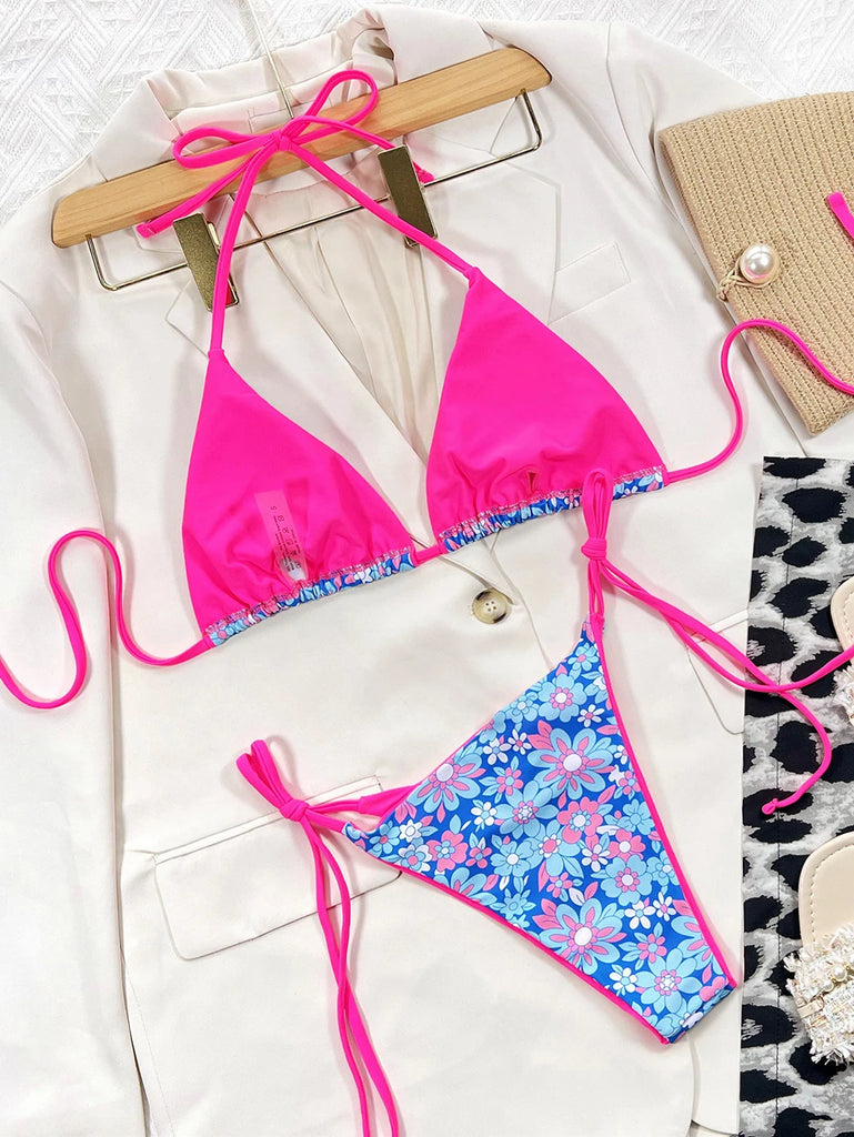 Women’s 2025 Leopard Micro Bikini – Brazilian Thong Halter Lace‑Up Swimsuit, Sexy Two‑Piece BeachwearSexy Leopard Micro Bikini 2025 Women Swimsuit Female Swimwear Thong Bikinis Set Brazilian Halter Beach Wear Lace Up Bathing Suit