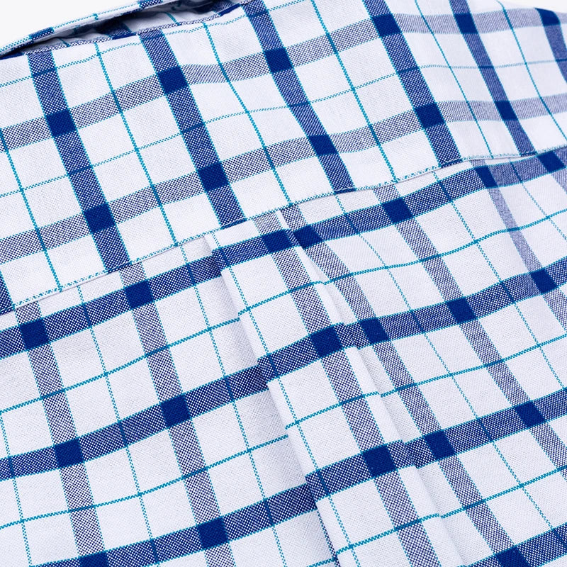 Men’s 100% Cotton Oxford Short‑Sleeve Shirt – Breathable Summer Plaid/Striped Business Casual (Regular/Oversized Fit)