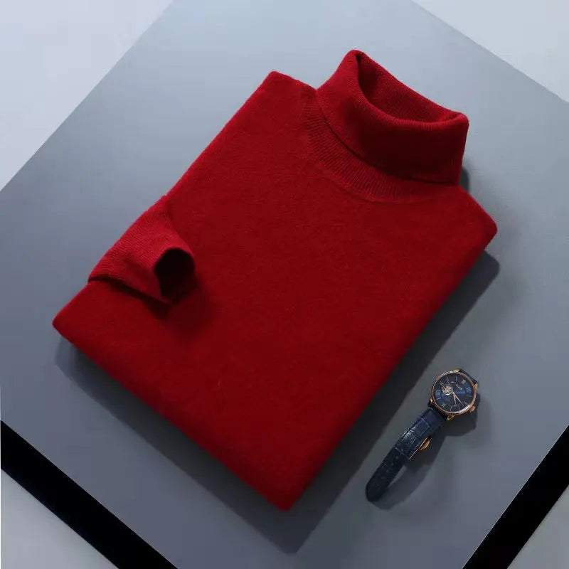 Men’s Cashmere‑Cotton Turtleneck Sweater