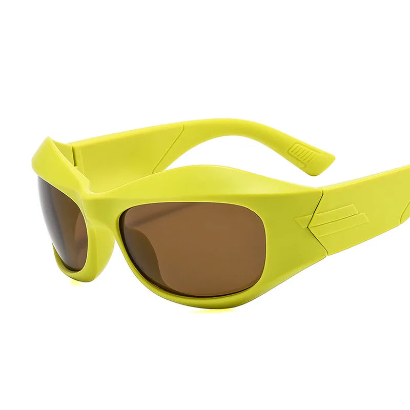 Trend Steampunk Sunglasses Women Men Fashion Sun Glasses Punk Female Y2K Mirror Goggle Shades Eyeglasses UV400
