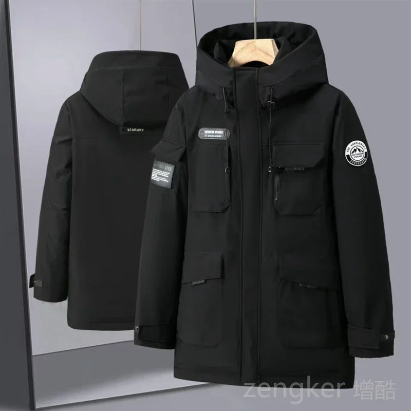Big size  winter jackets for men women workwear hooded medium-length winter thick down jacket 12XL puffer jacket men 11XL 10XL