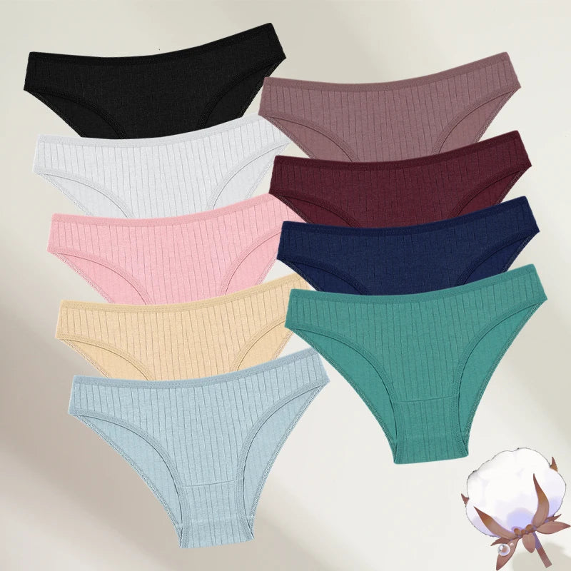 FINETOO Women’s Cotton Panties 9‑Pack