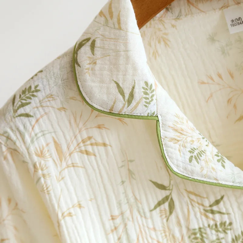 crepe long‑sleeve pajama set