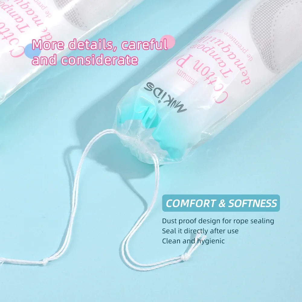 100pcs Soft & Breathable Makeup Remover Pads – Double‑Sided Textured Cotton Rounds for Daily Cleansing