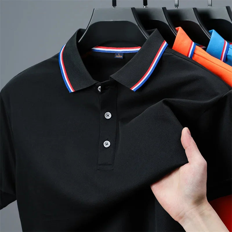 2025 Men’s Solid‑Color Polo Shirt – Summer Casual Short‑Sleeve Fashion Top | Comfortable & Versatile