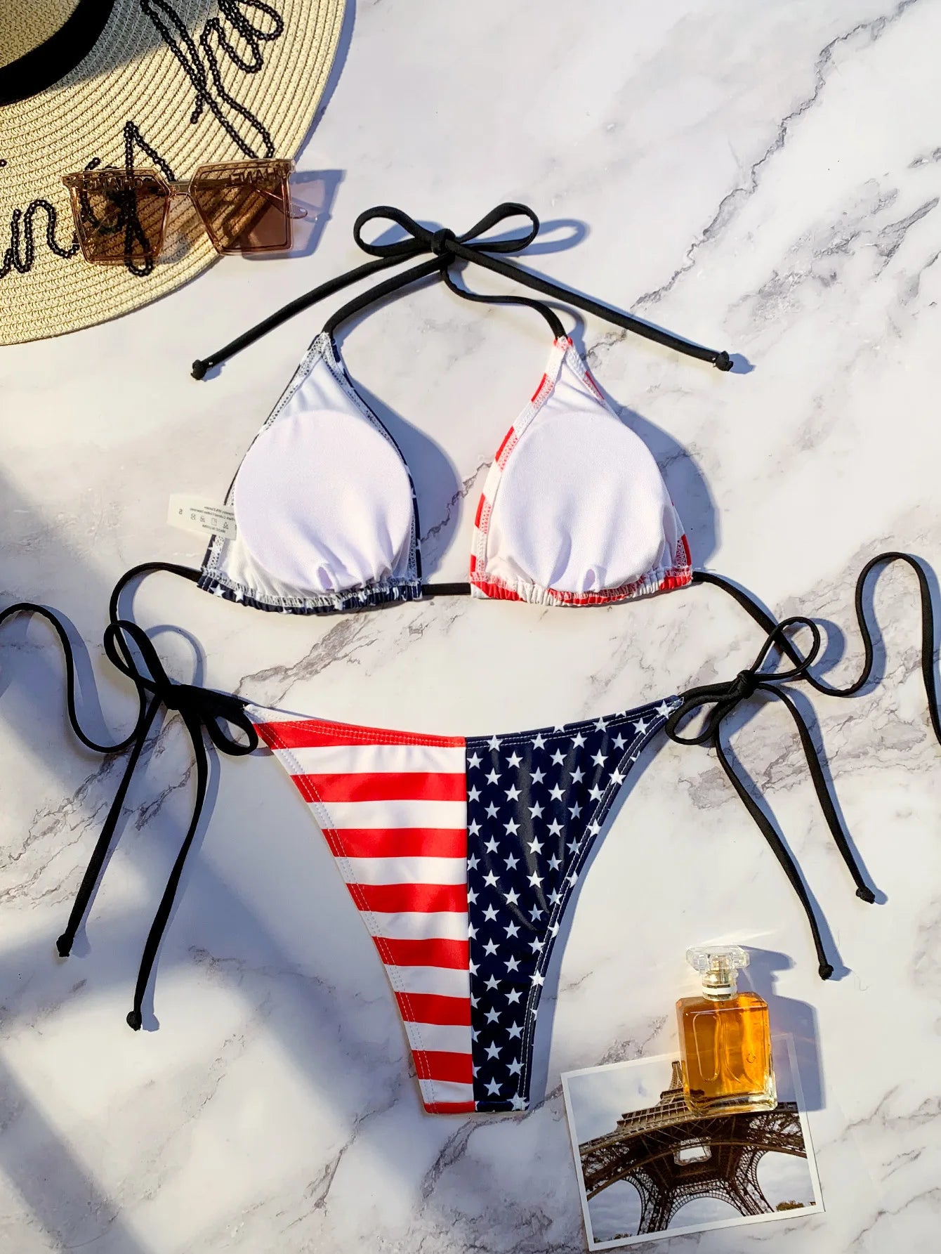 Halter Neck Patriotic Swimsuit
