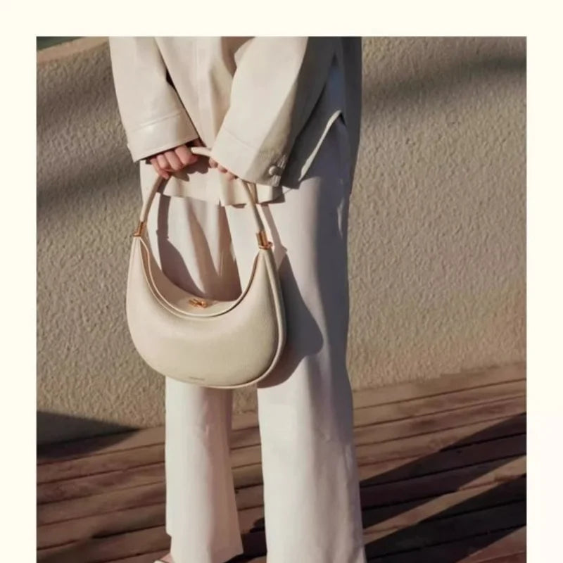 Light Luxury High-end Crescent Bags Fashion Brand Designer Commuter Handbag High-quality Genuine Leather Versatile Shoulder Bags