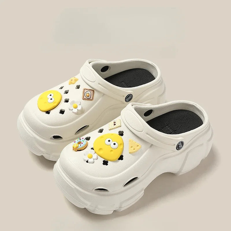 New Women’s DIY Cartoon Clogs Sandal Slippers — Cute Summer Mules Beach Garden Shoes