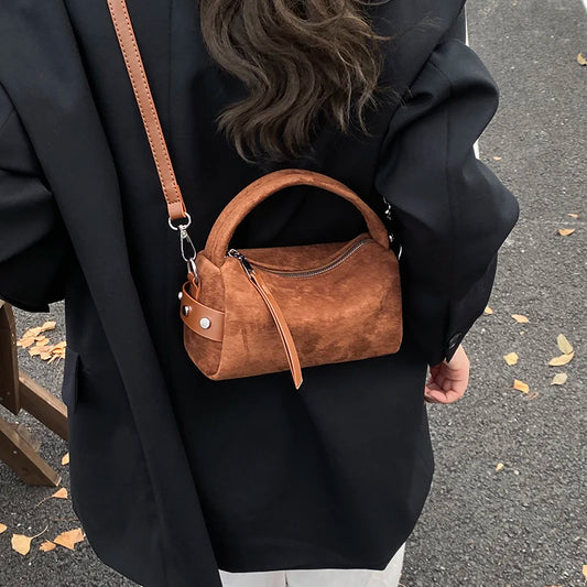 Fashionable Retro Mini PU Leather Shoulder Bags for Women Bucket Crossbody Bag 2026 Winter Luxury Designer Purses and Handbags