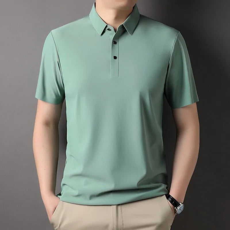 Ice Silk Short‑Sleeve Polo Shirt