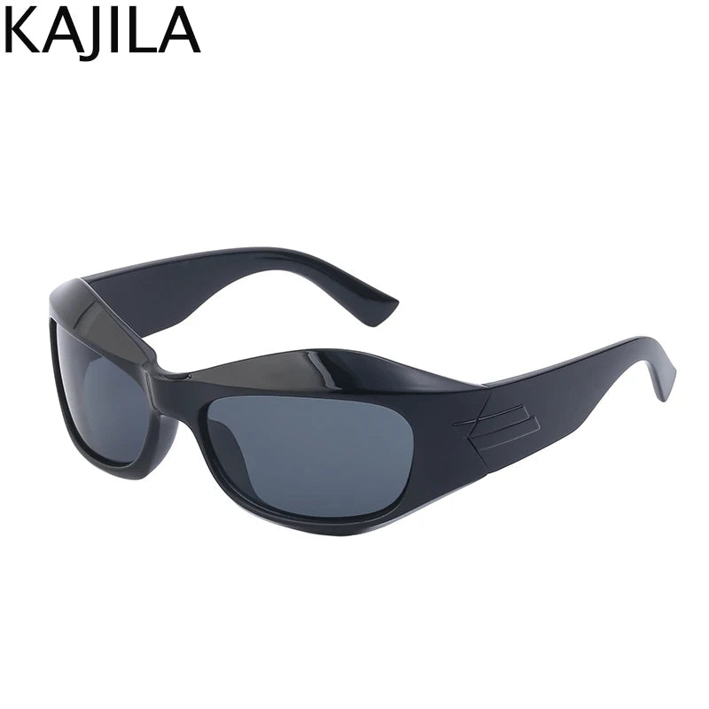 Cyber Y2K Punk Sunglasses Women Men Sports Square Sun Glasses for Ladies 2025 Luxury Brand Steampunk Sliver Eyewear Shades UV400