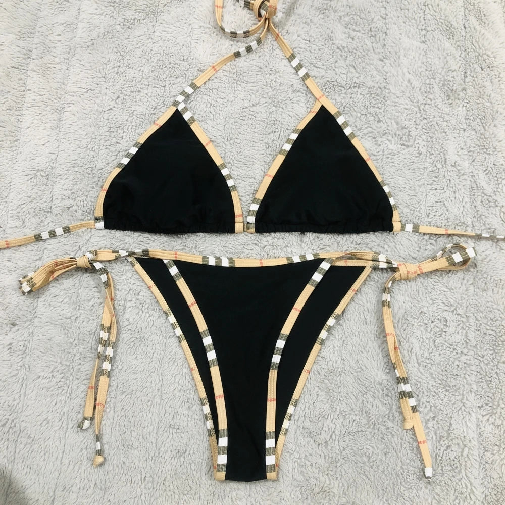 2025 Luxurious Strappy Bikini Set High End Designer Summer Beach Swimwear Women Vogue Sexy Summer Vacation Pool Party Tankini