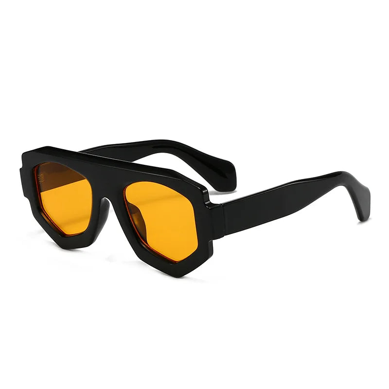 SO&EI Fashion Irregular Square Women Sunglasses Shades UV400 Retro Blue Purple Men Sun Glasses