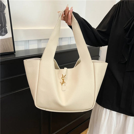 Paris Fashion Square Satchel Bag Luxury Solid Color Crossbody Purse Women's Vintage Textured Leather Minimalist Large Capacity