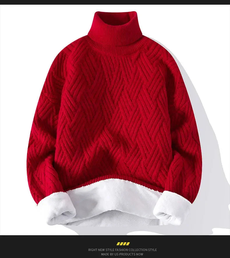 Men’s Winter Fleece Turtleneck Sweater