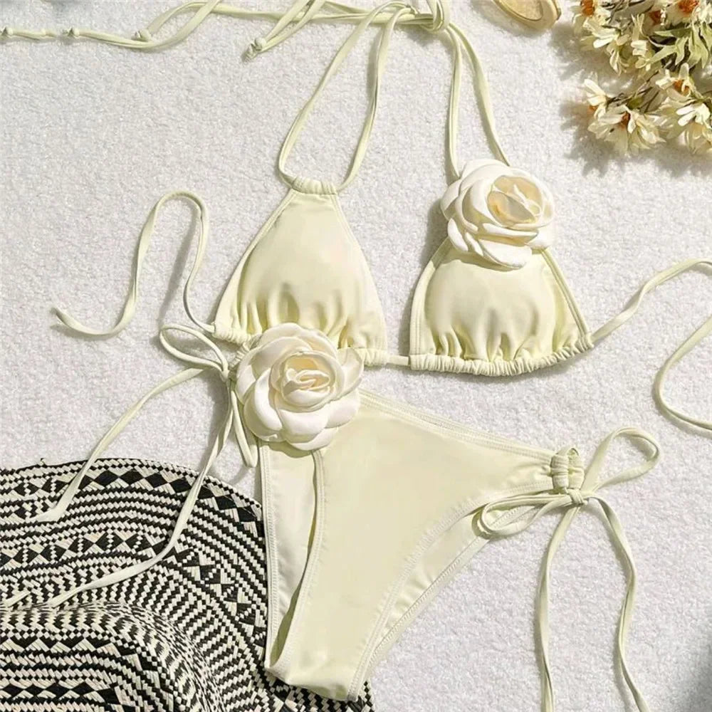 Rose Flower Brazilian Bikini