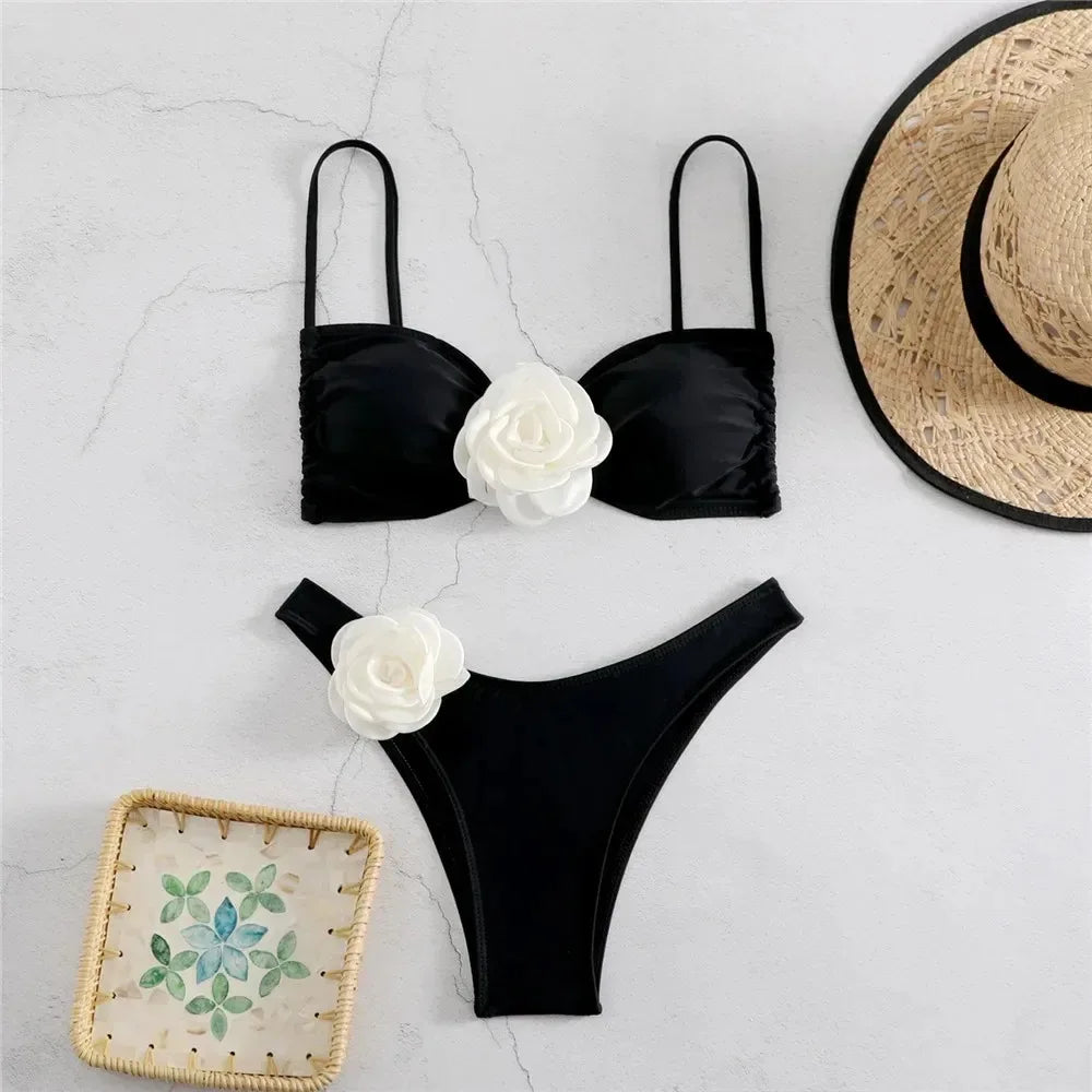 Rose Flower Brazilian Bikini