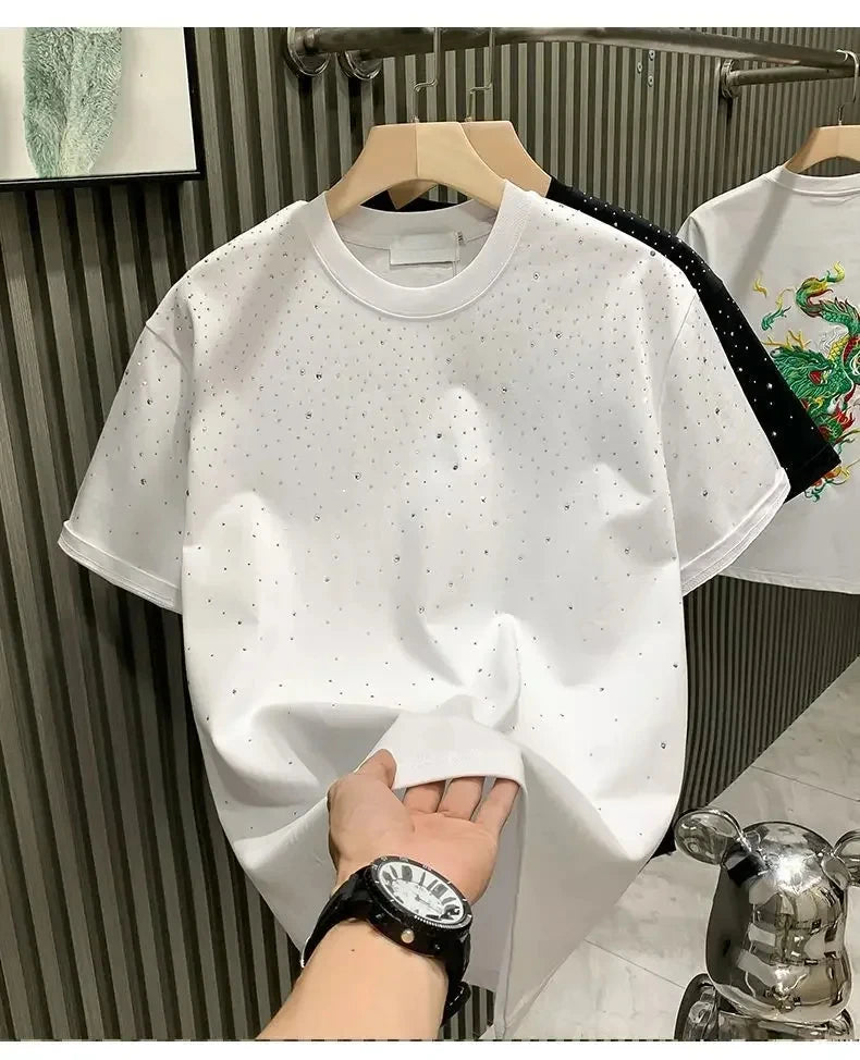 Men’s Rhinestone Rivet T‑Shirt