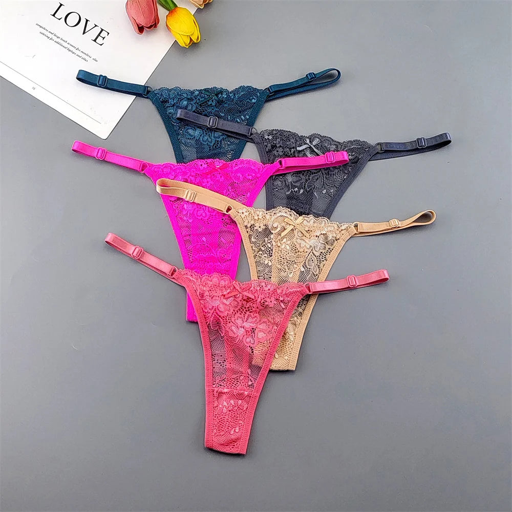 5‑Pack Lace Adjustable Thongs